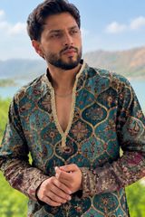 Men’s Heavy Embroidered Short Kurta Only – Trendy V-Neck Ethnic Wear