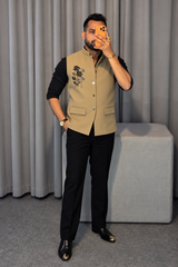 Premium Beige Nehru Koti for Men