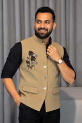 Premium Beige Nehru Koti for Men