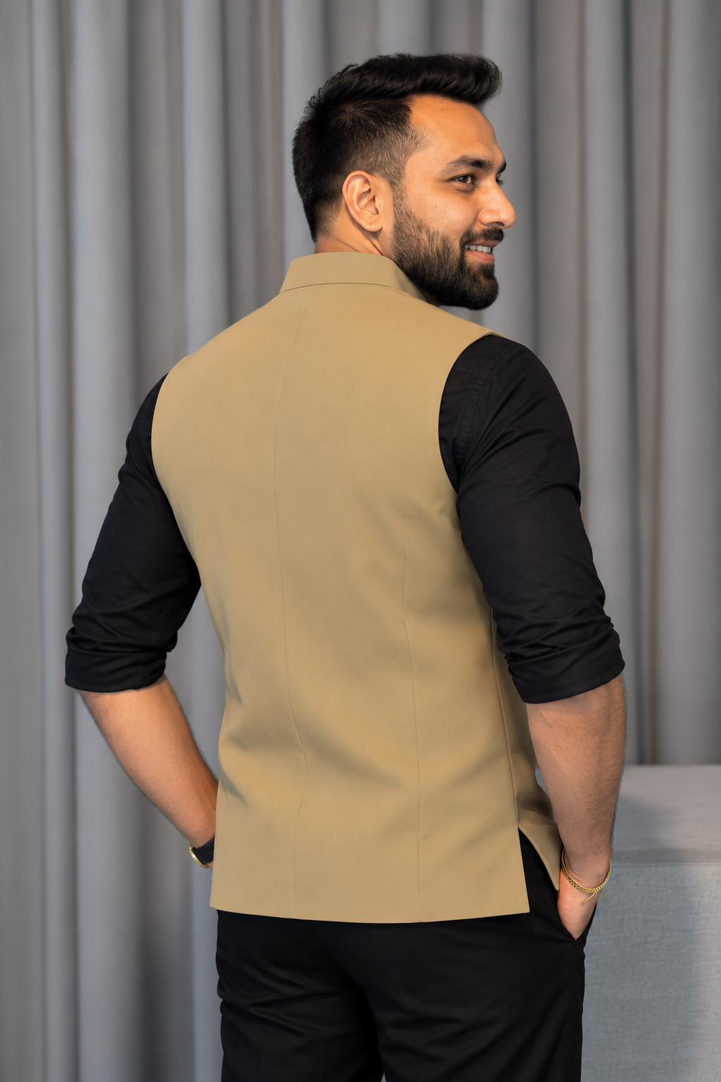Premium Beige Nehru Koti for Men