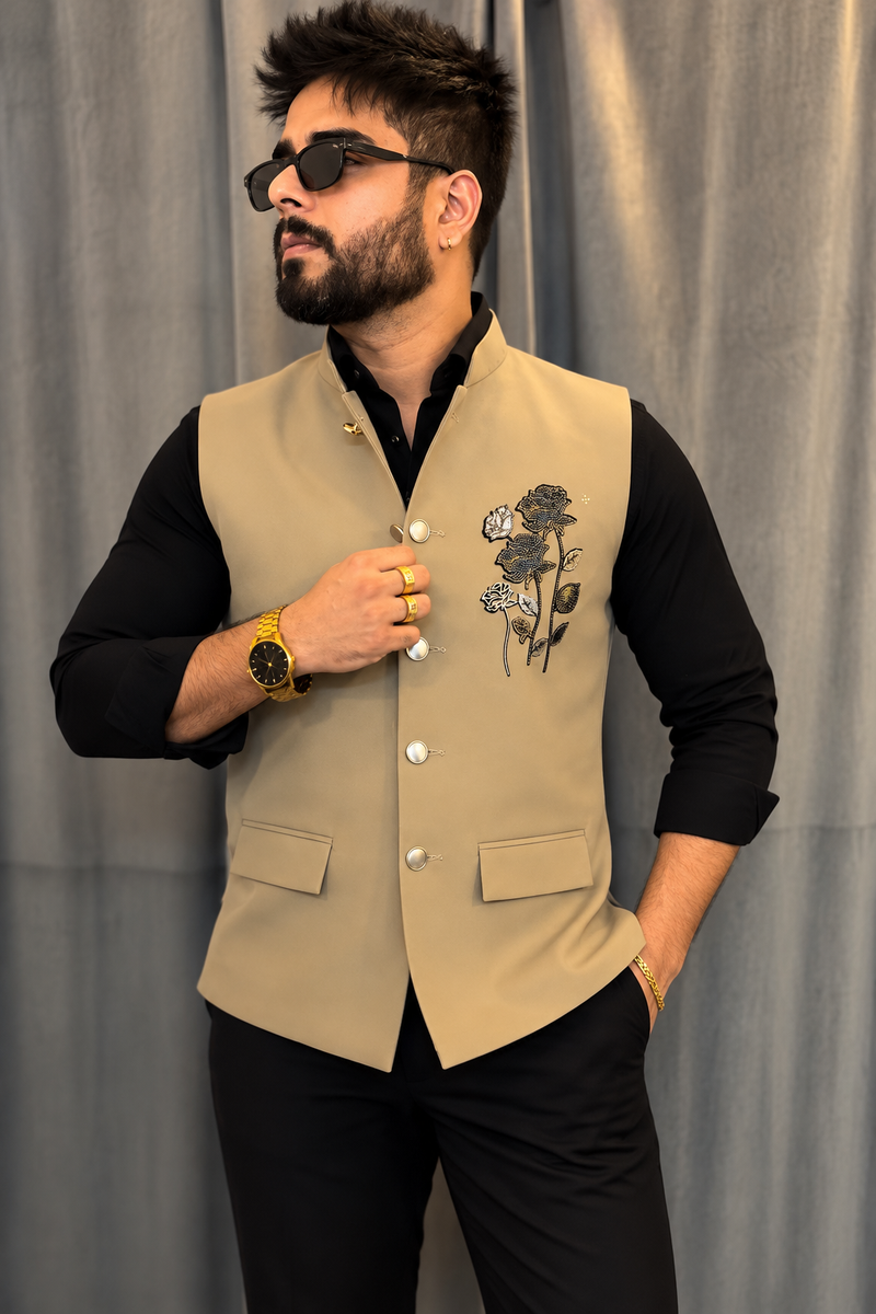 Premium Beige Nehru Koti for Men
