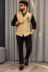 Premium Beige Nehru Koti for Men