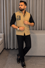 Premium Lion Beige Nehru Koti for Men