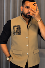 Premium Lion Beige Nehru Koti for Men