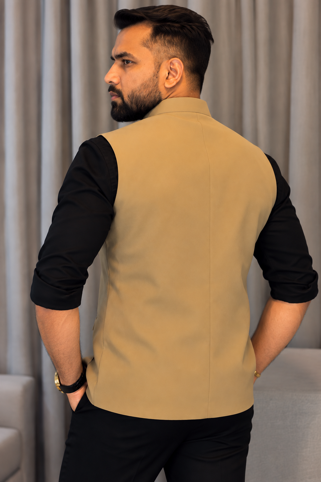 Premium Lion Beige Nehru Koti for Men