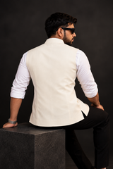 Premium Ivory Classic Nehru Koti for Men