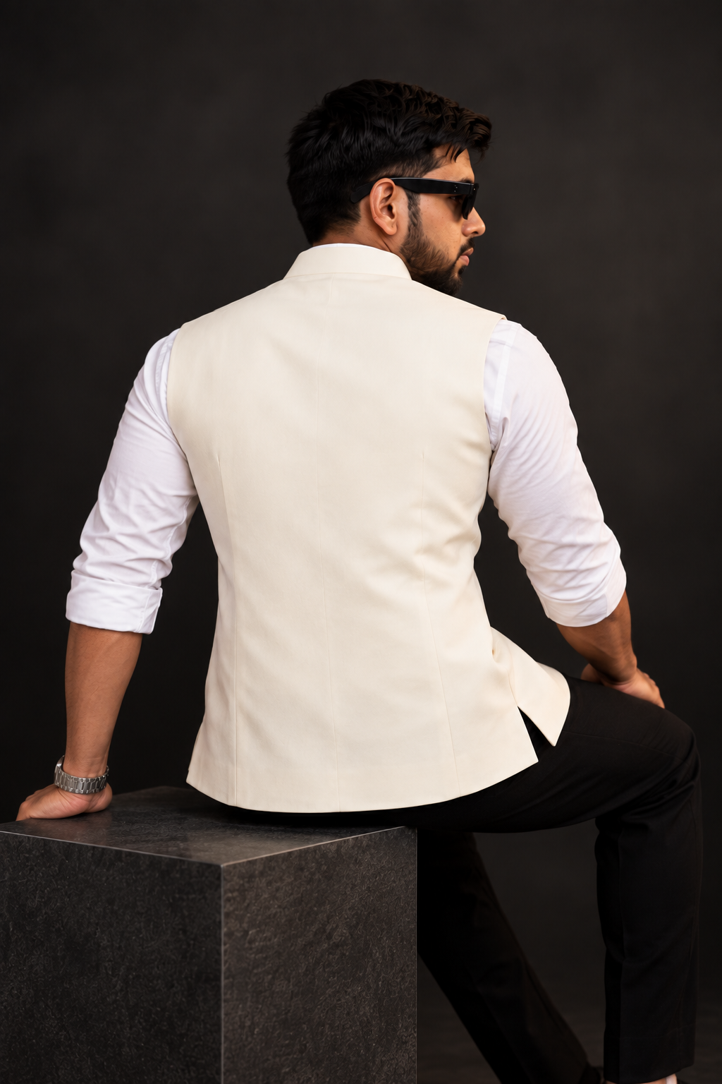Premium Ivory Classic Nehru Koti for Men