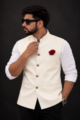 Premium Ivory Classic Nehru Koti for Men