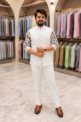 Premium Men’s White 4-Pocket Koti